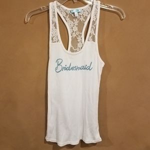 Betsy Johnson Women's Size Small Tank Top Bridesmaid White Shirt